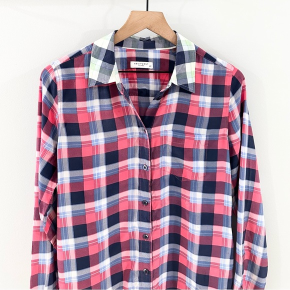 Equipment Long Sleeve Plaid Button Front Shirt Dress Size Small - Picture 3 of 7